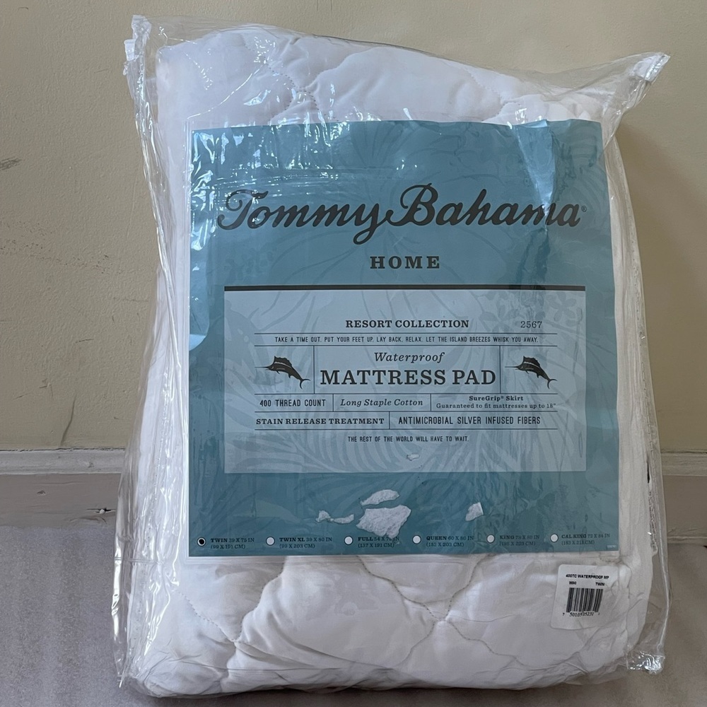 Tommy Bahama 400 Thread Count Waterproof Mattress Pad